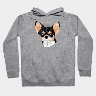 Chihuahua Black Stained Glass Hoodie